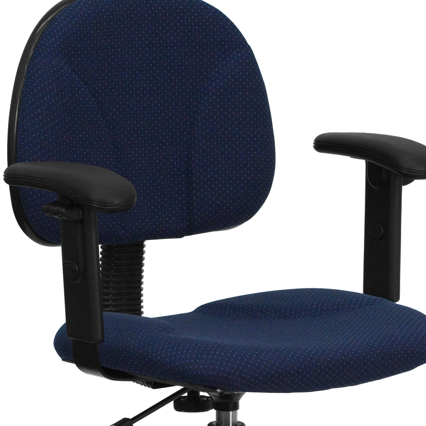 Bruce Navy Blue Patterned Fabric Drafting Chair with Adjustable Arms (Cylinders: 22.5''-27''H or 26''-30.5''H) Navy Blue Patterned BT-659-NVY-ARMS-GG