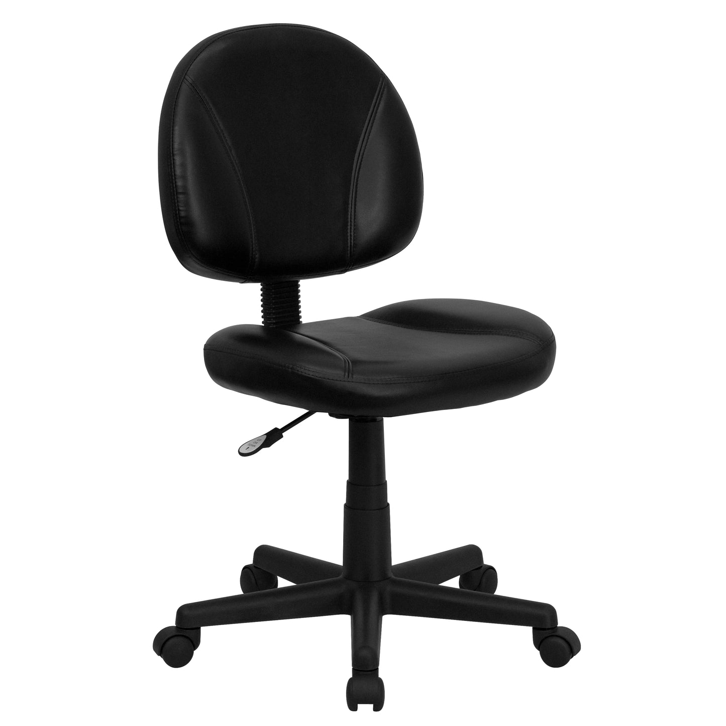 Ronald Mid-Back Black LeatherSoft Swivel Ergonomic Task Office Chair with Back Depth Adjustment Black