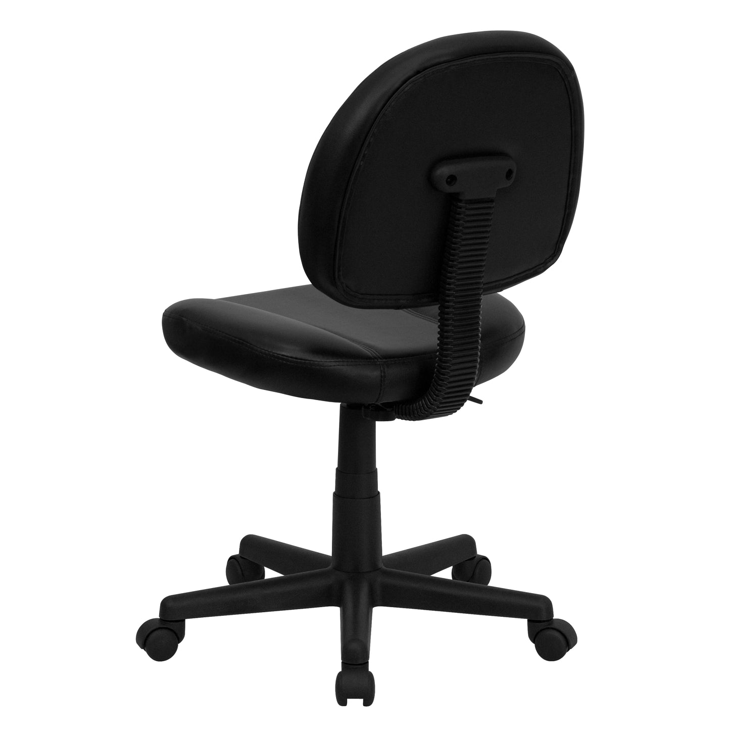 Ronald Mid-Back Black LeatherSoft Swivel Ergonomic Task Office Chair with Back Depth Adjustment Black
