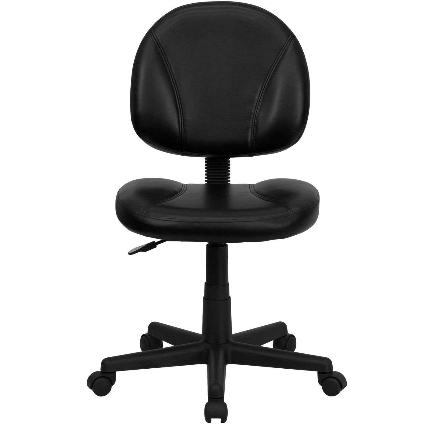Ronald Mid-Back Black LeatherSoft Swivel Ergonomic Task Office Chair with Back Depth Adjustment Black