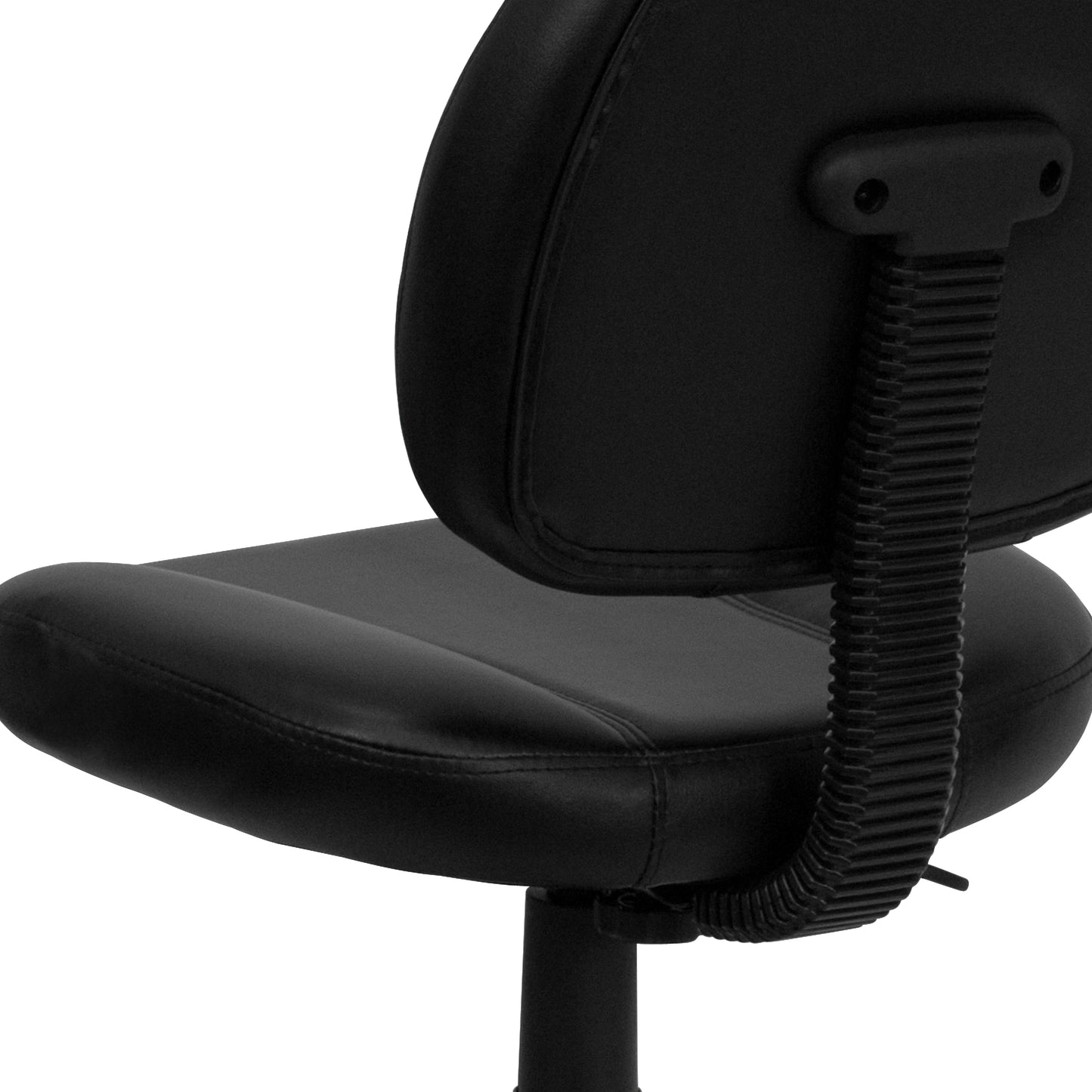 Ronald Mid-Back Black LeatherSoft Swivel Ergonomic Task Office Chair with Back Depth Adjustment Black