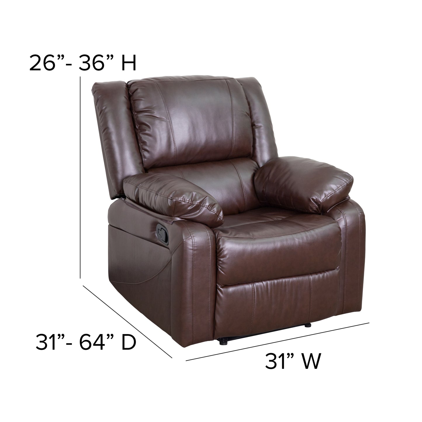 Harmony Series Brown LeatherSoft Recliner Brown LeatherSoft