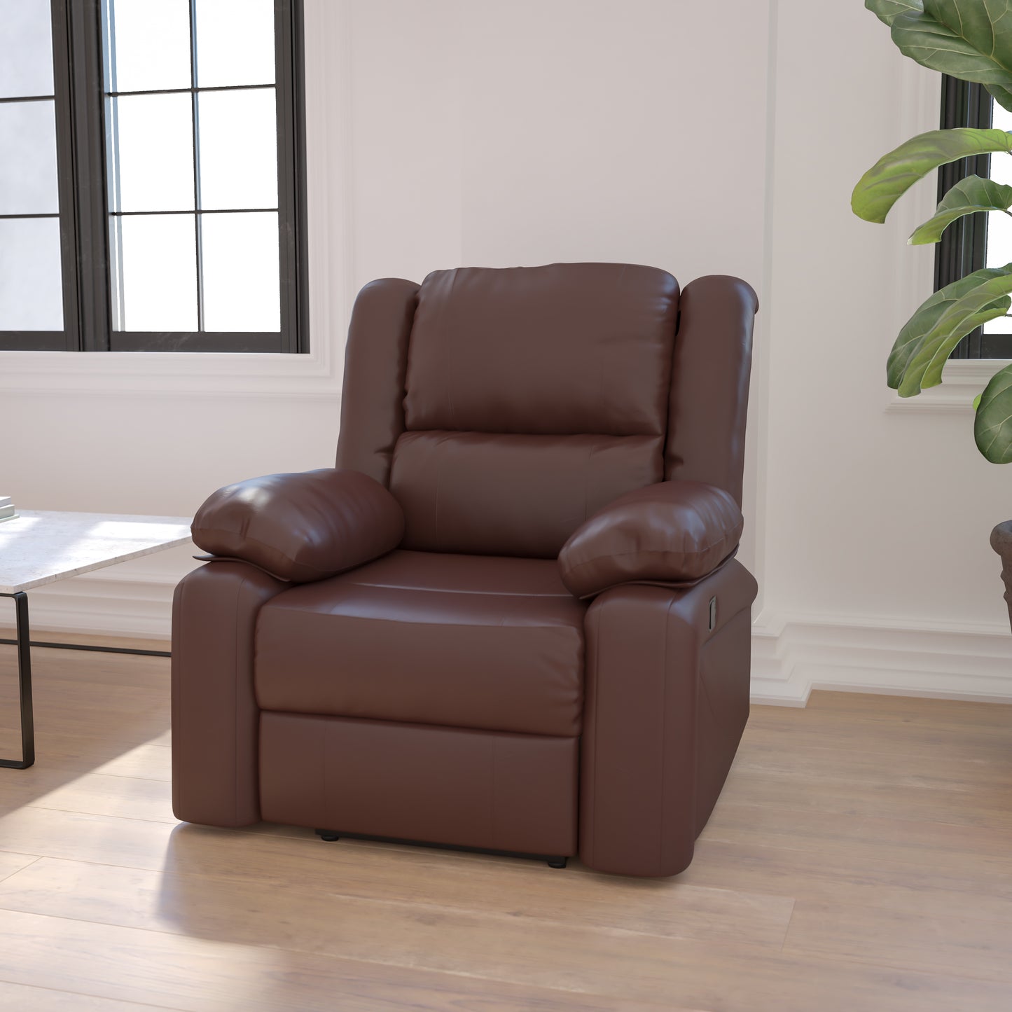 Harmony Series Brown LeatherSoft Recliner Brown LeatherSoft