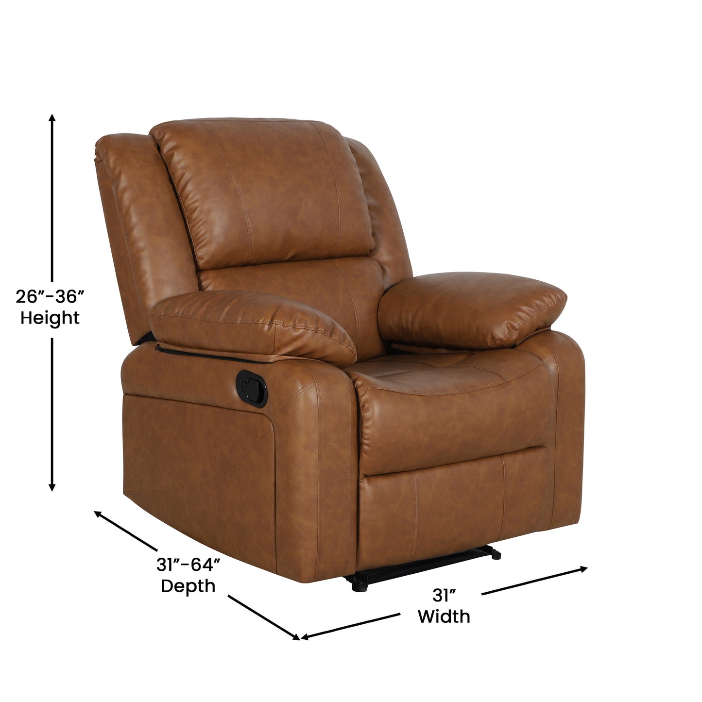 Harmony Series Cognac LeatherSoft Recliner Cognac LeatherSoft