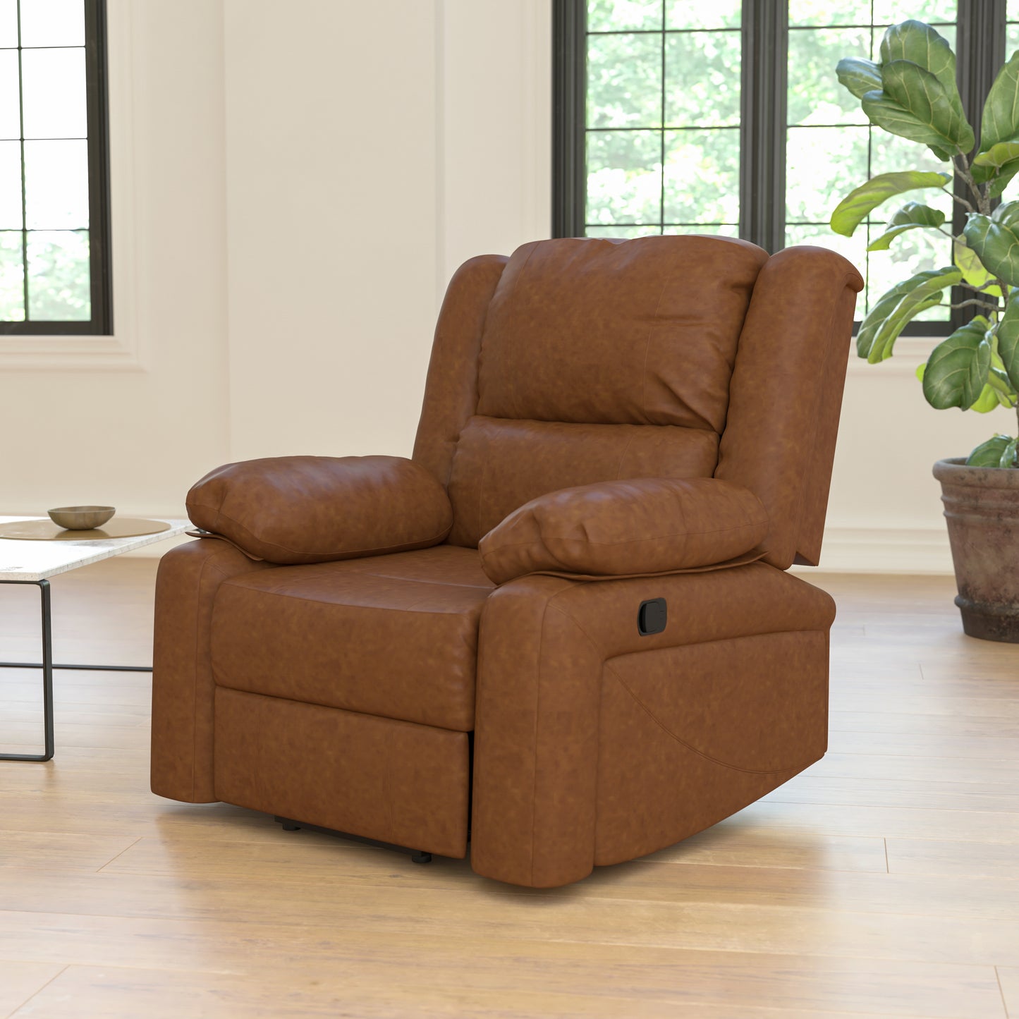 Harmony Series Cognac LeatherSoft Recliner Cognac LeatherSoft