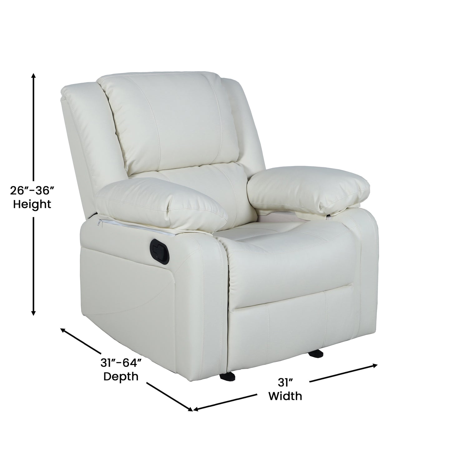 Harmony Series Cream LeatherSoft Recliner Cream LeatherSoft