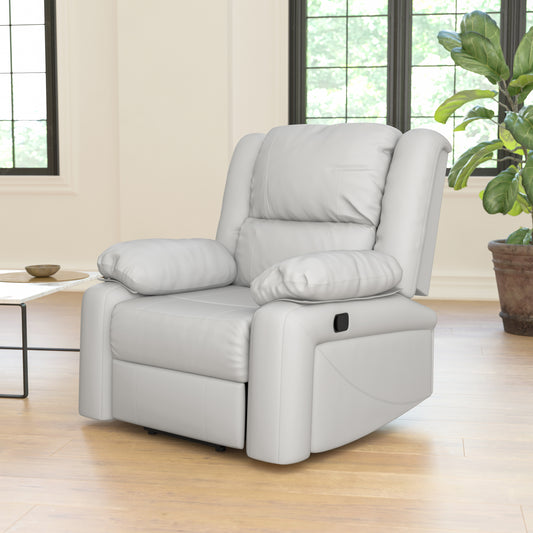 Harmony Series Cream LeatherSoft Recliner Cream LeatherSoft