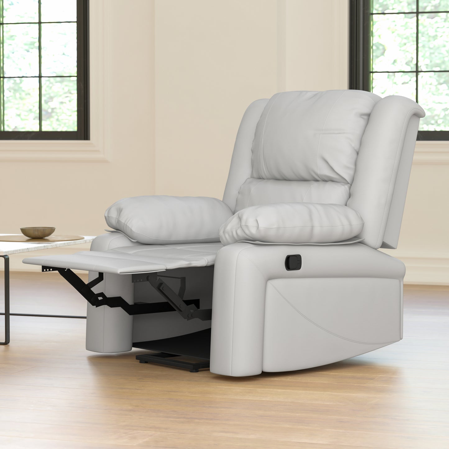 Harmony Series Cream LeatherSoft Recliner Cream LeatherSoft
