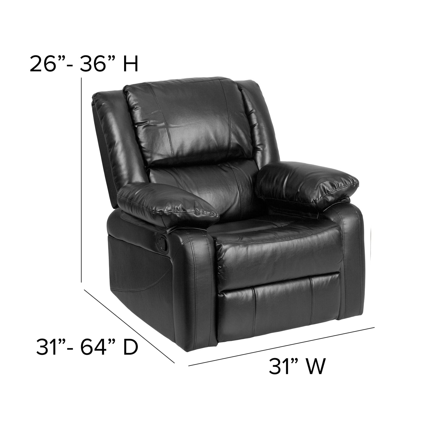 Harmony Series Black LeatherSoft Recliner Black LeatherSoft