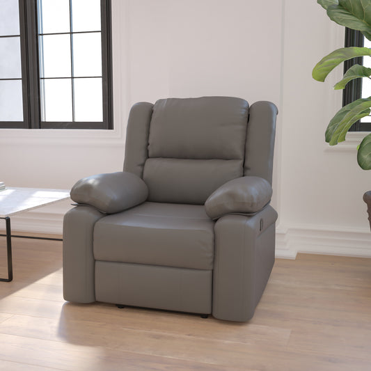 Harmony Series Gray LeatherSoft Recliner Gray LeatherSoft