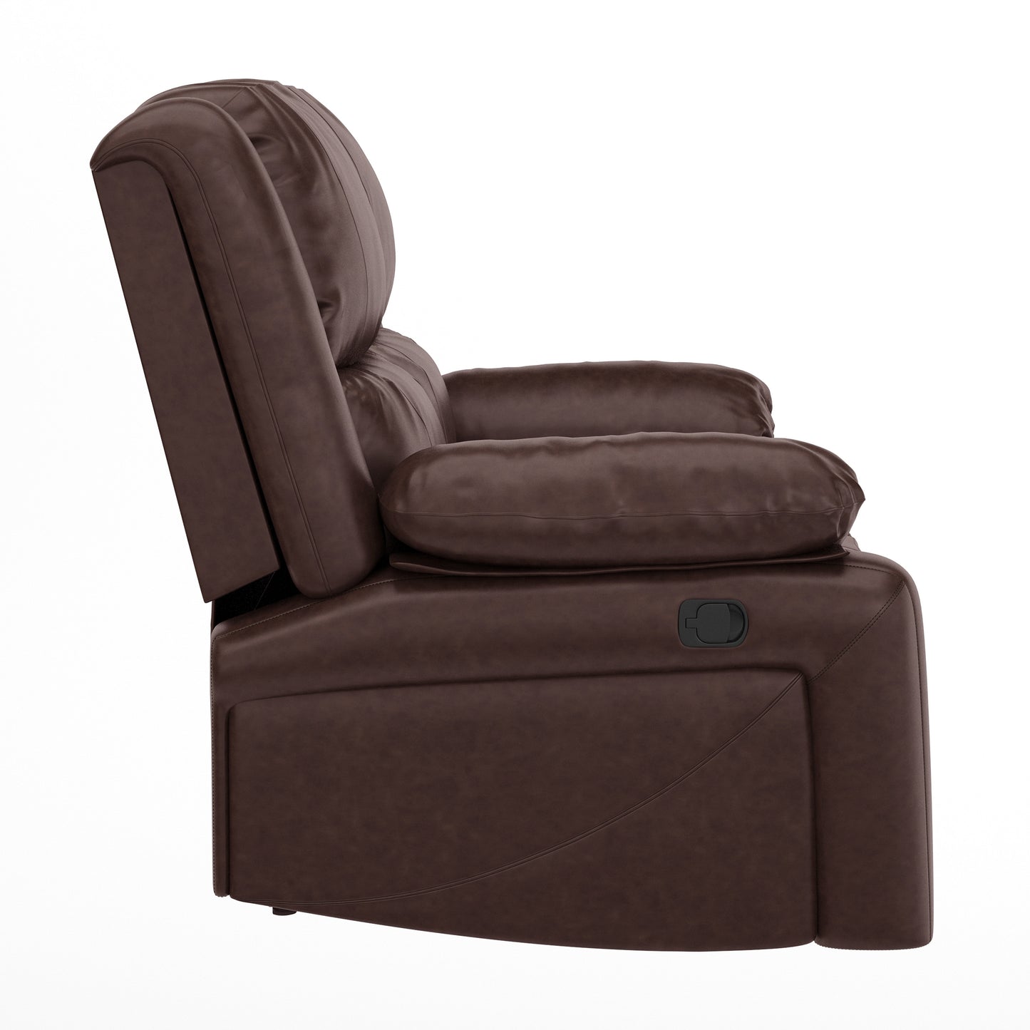 Harmony Series Brown LeatherSoft Loveseat with Two Built-In Recliners Brown LeatherSoft