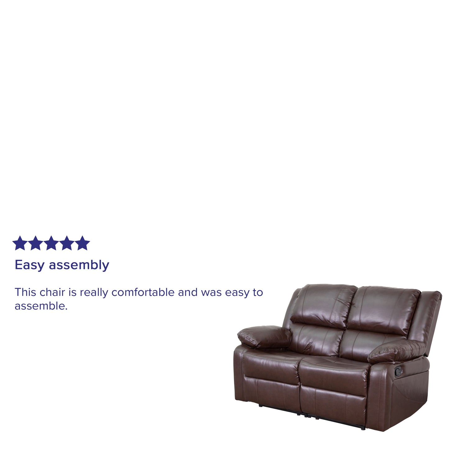 Harmony Series Brown LeatherSoft Loveseat with Two Built-In Recliners Brown LeatherSoft