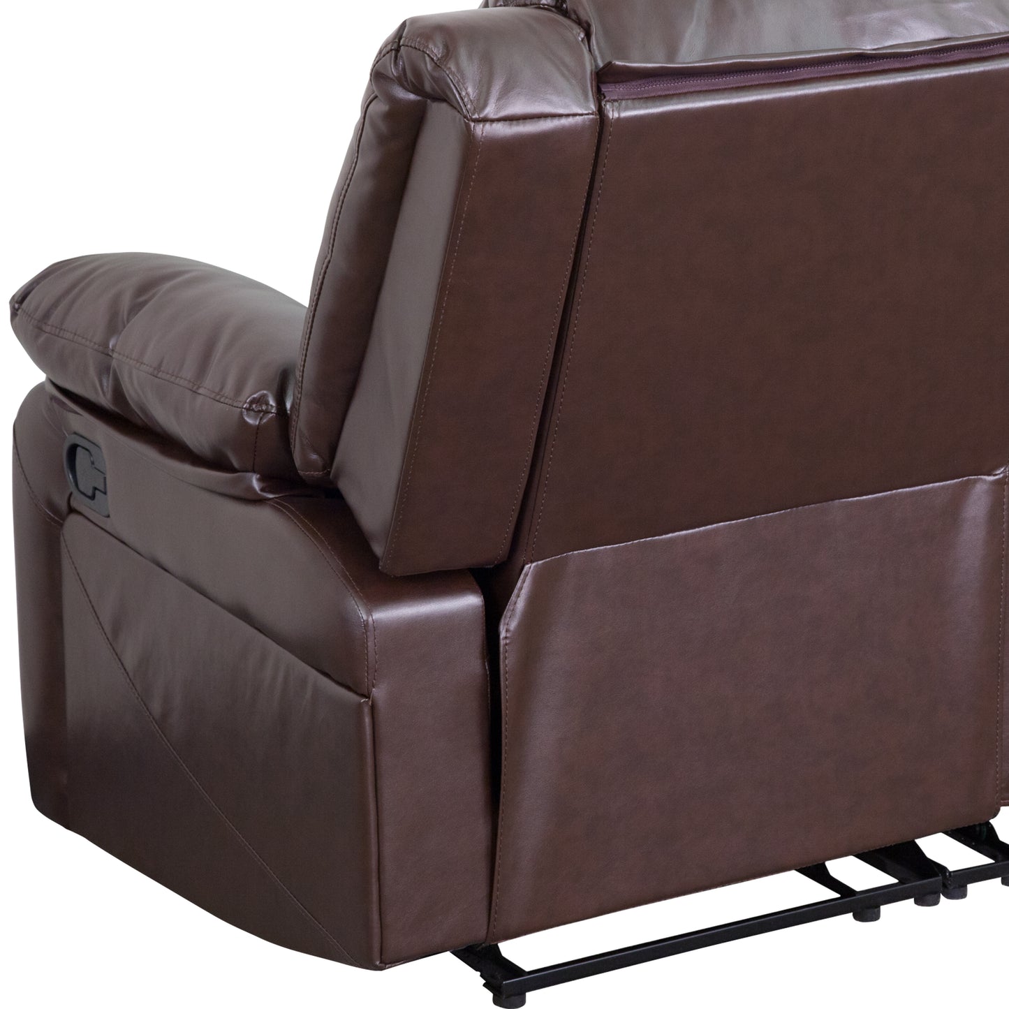 Harmony Series Brown LeatherSoft Loveseat with Two Built-In Recliners Brown LeatherSoft