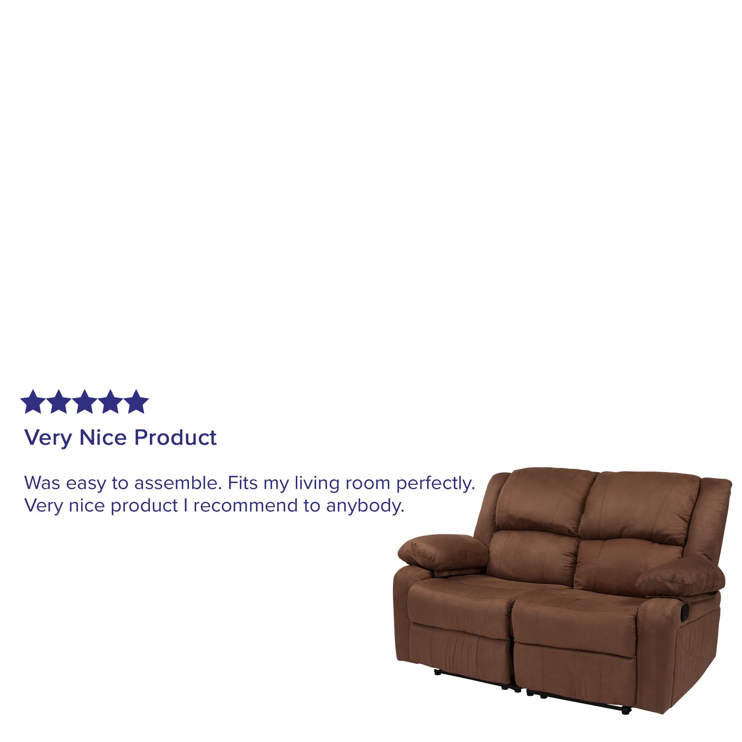 Harmony Series Chocolate Brown Microfiber Loveseat with Two Built-In Recliners Chocolate Brown Microfiber