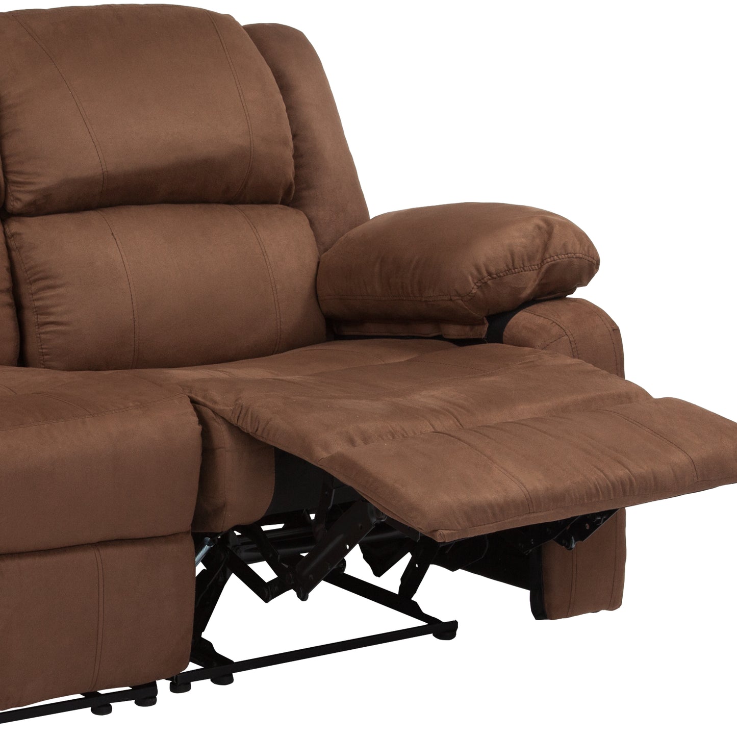 Harmony Series Chocolate Brown Microfiber Loveseat with Two Built-In Recliners Chocolate Brown Microfiber