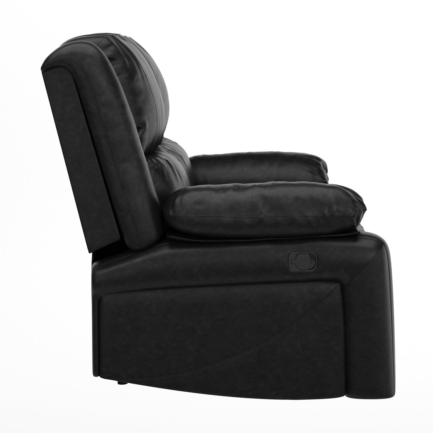 Harmony Series Black LeatherSoft Loveseat with Two Built-In Recliners Black LeatherSoft