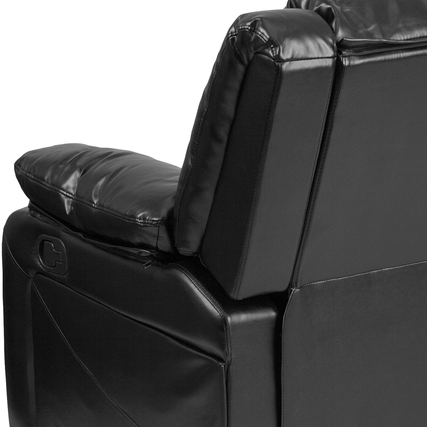 Harmony Series Black LeatherSoft Loveseat with Two Built-In Recliners Black LeatherSoft