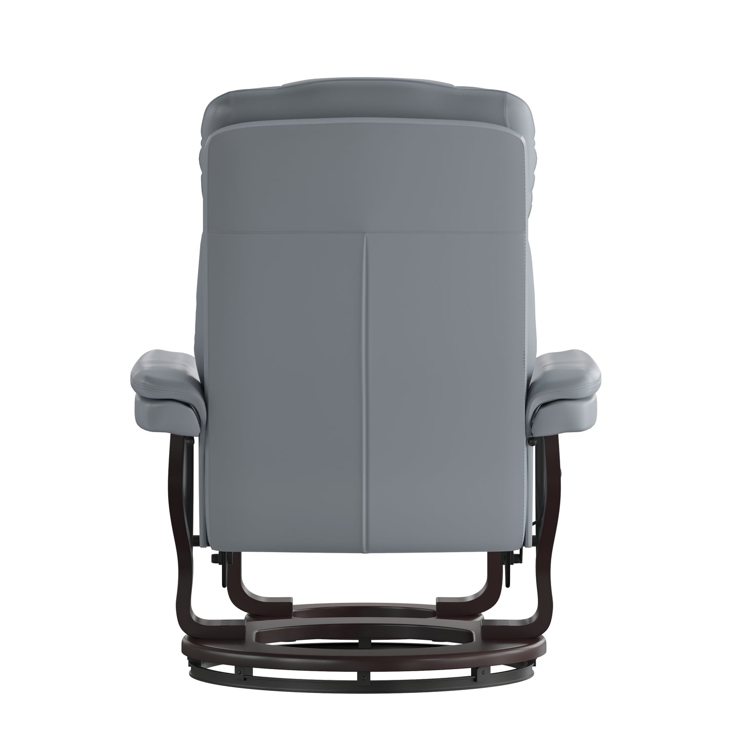 Allie Recliner Chair with Ottoman | Gray LeatherSoft Swivel Recliner Chair with Ottoman Footrest Gray