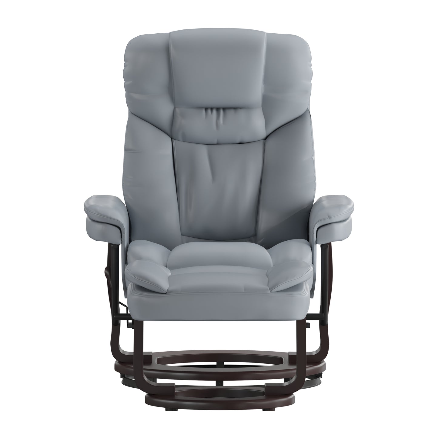 Allie Recliner Chair with Ottoman | Gray LeatherSoft Swivel Recliner Chair with Ottoman Footrest Gray