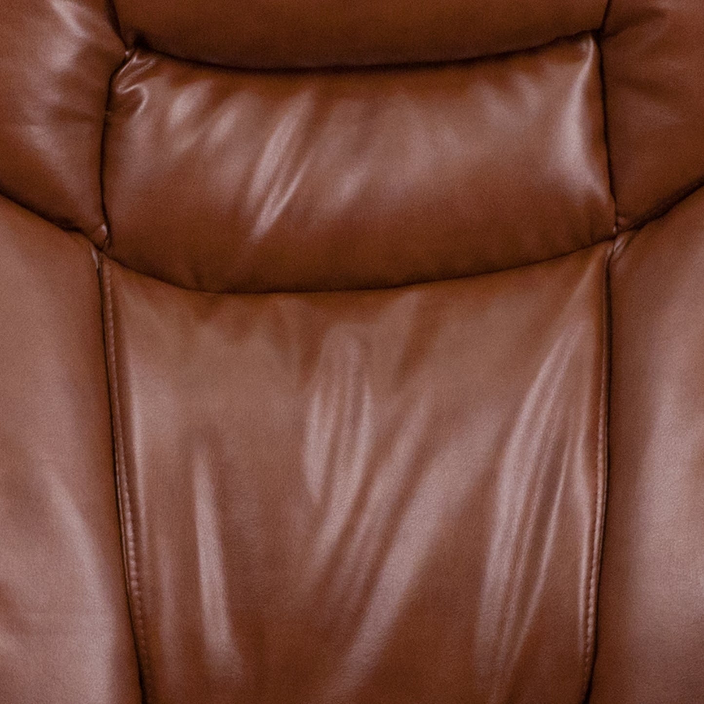 Allie Contemporary Multi-Position Recliner and Curved Ottoman with Swivel Mahogany Wood Base in Brown Vintage LeatherSoft Brown Vintage