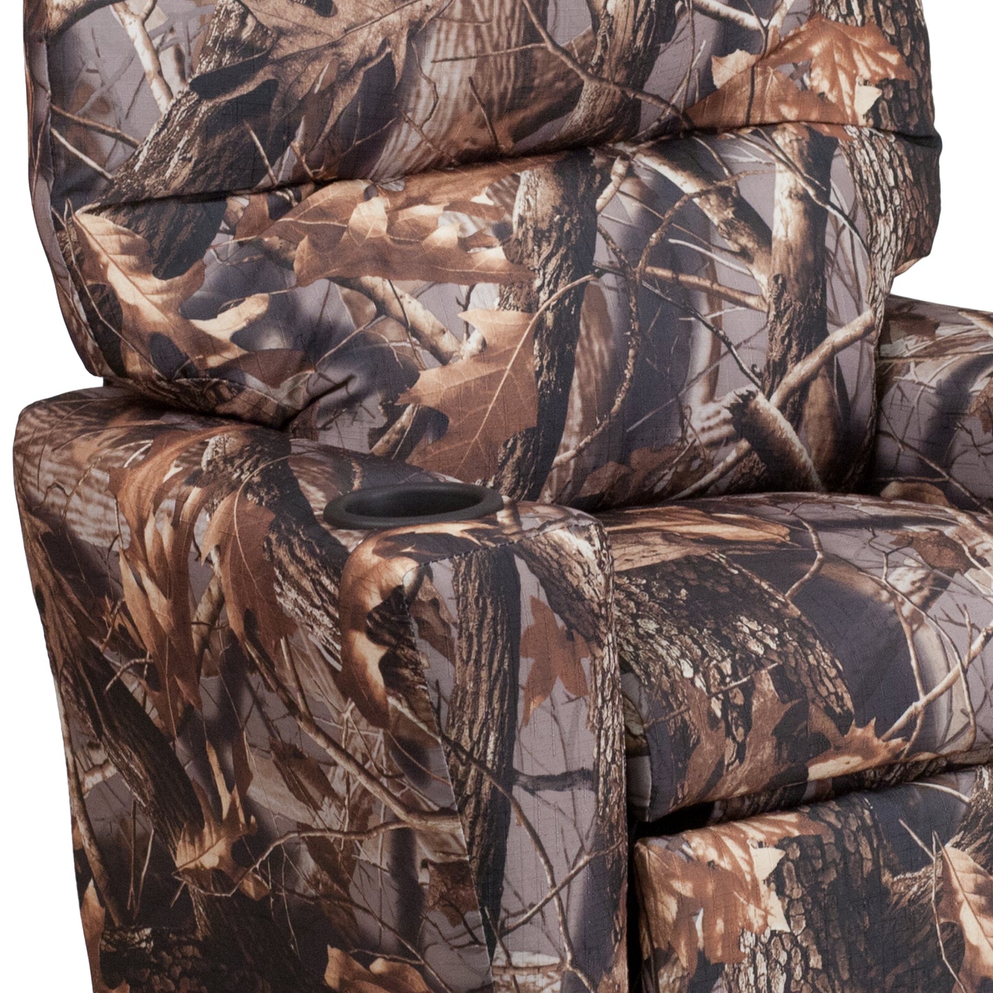 Chandler Contemporary Camouflaged Fabric Kids Recliner with Cup Holder Camouflage Fabric
