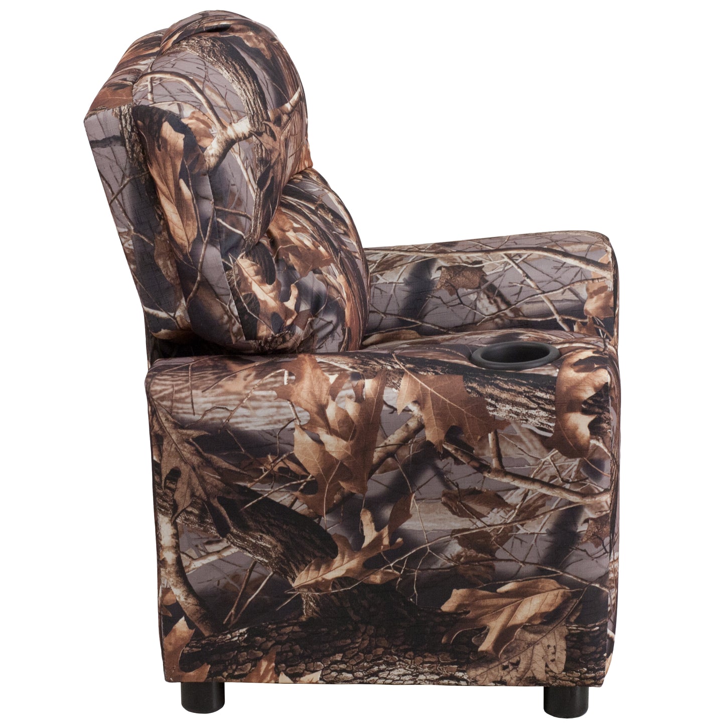 Chandler Contemporary Camouflaged Fabric Kids Recliner with Cup Holder Camouflage Fabric