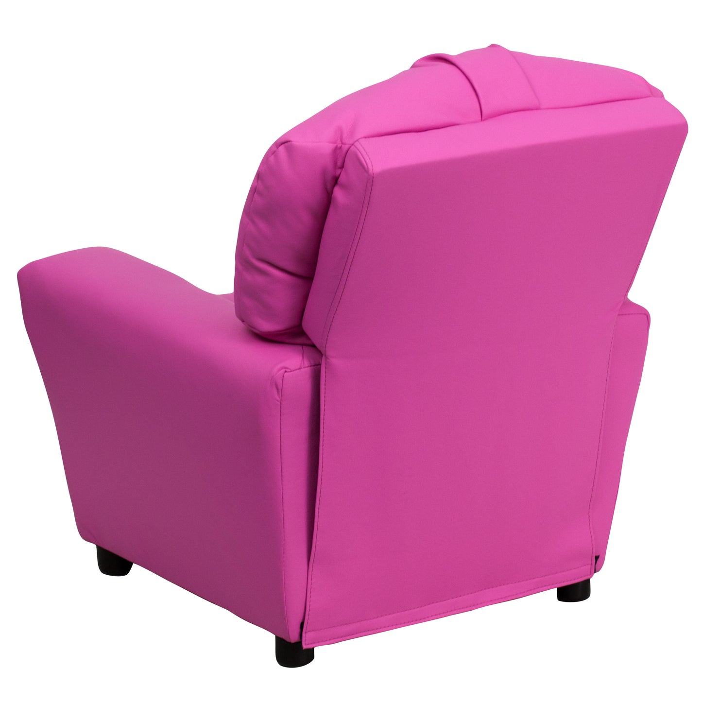 Chandler Contemporary Hot Pink Vinyl Kids Recliner with Cup Holder Hot Pink Vinyl