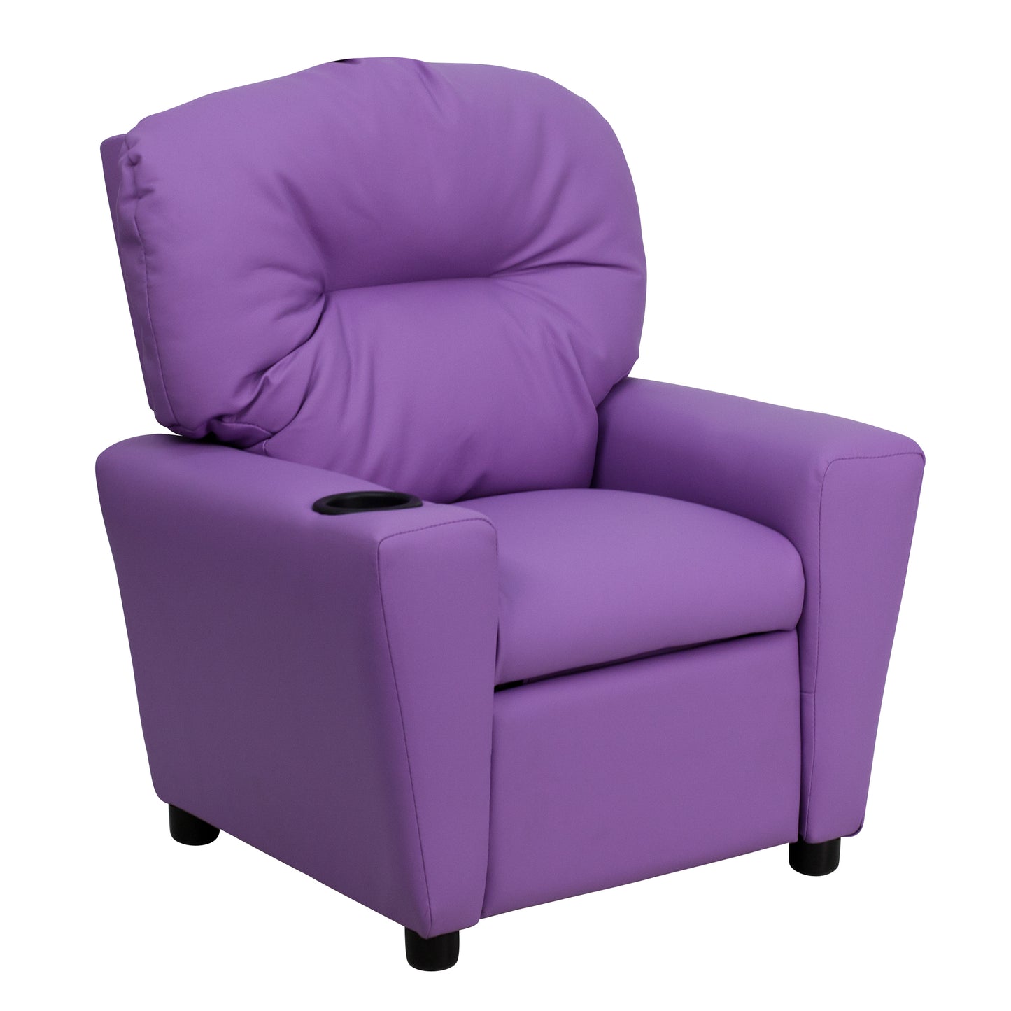 Chandler Contemporary Lavender Vinyl Kids Recliner with Cup Holder Lavender Vinyl