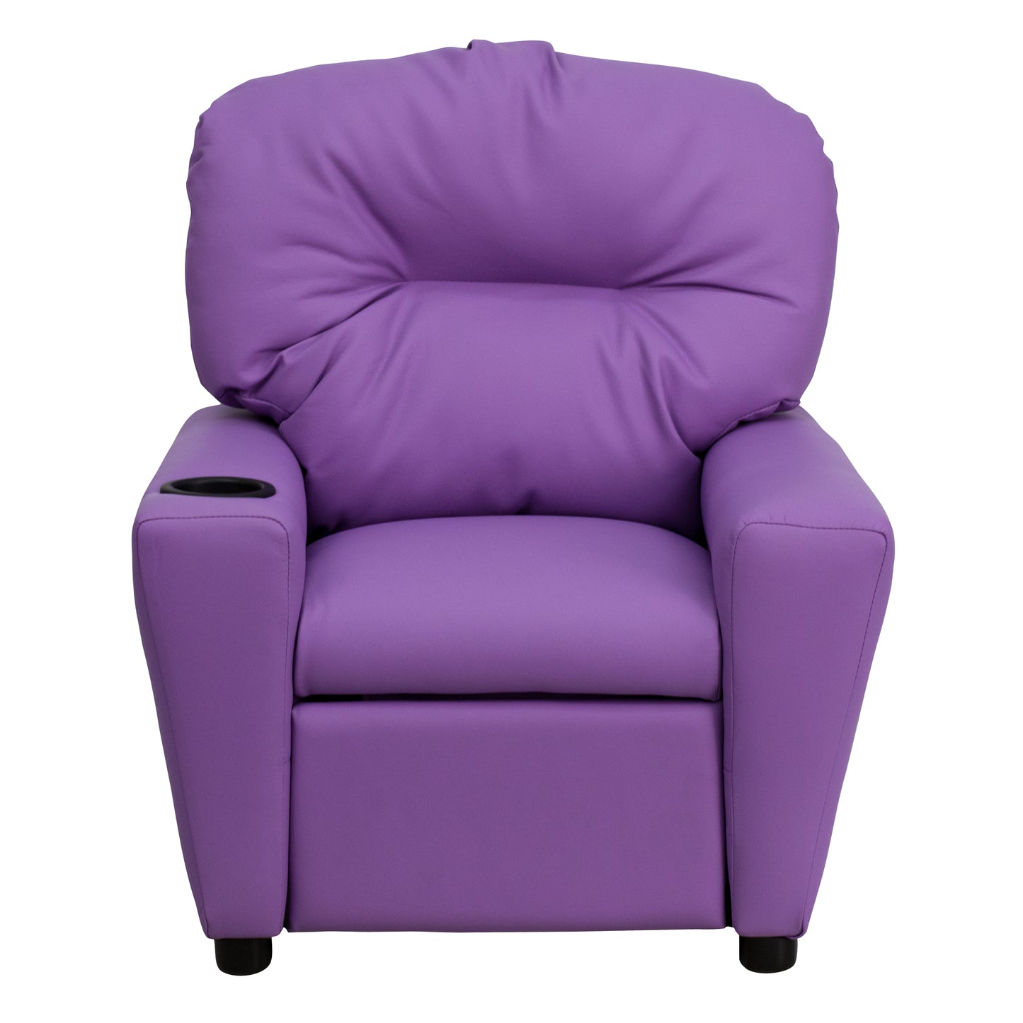 Chandler Contemporary Lavender Vinyl Kids Recliner with Cup Holder Lavender Vinyl