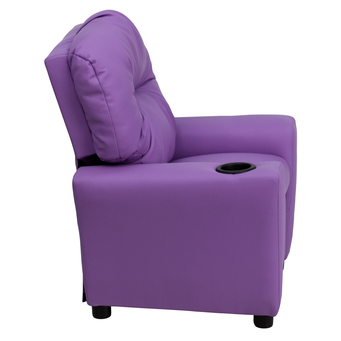 Chandler Contemporary Lavender Vinyl Kids Recliner with Cup Holder Lavender Vinyl