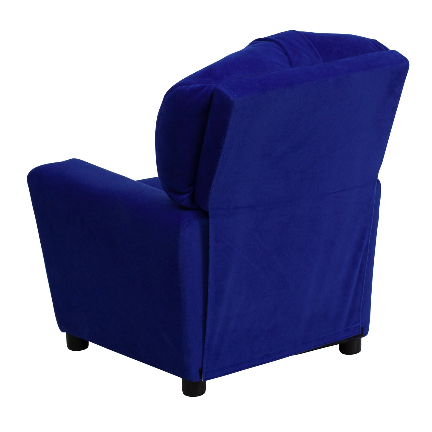 Chandler Contemporary Blue Microfiber Kids Recliner with Cup Holder Blue Microfiber