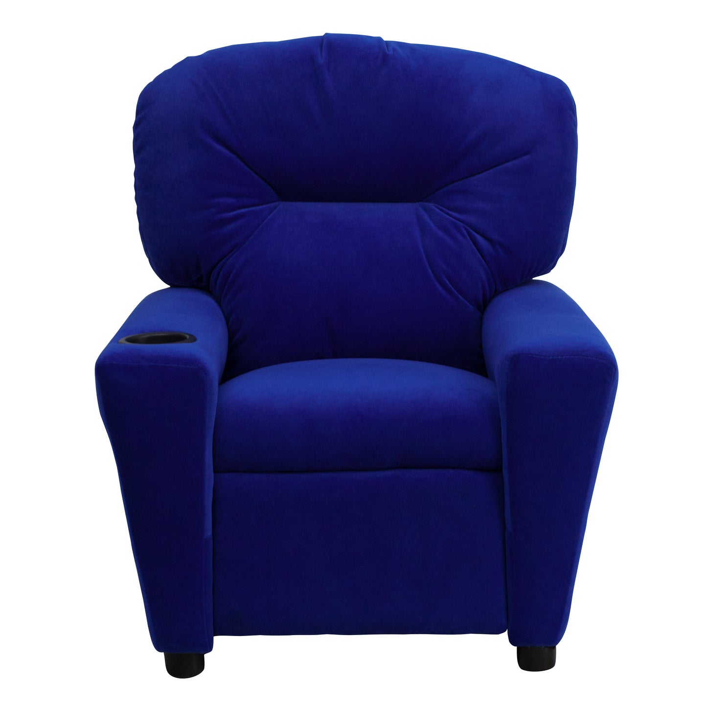 Chandler Contemporary Blue Microfiber Kids Recliner with Cup Holder Blue Microfiber