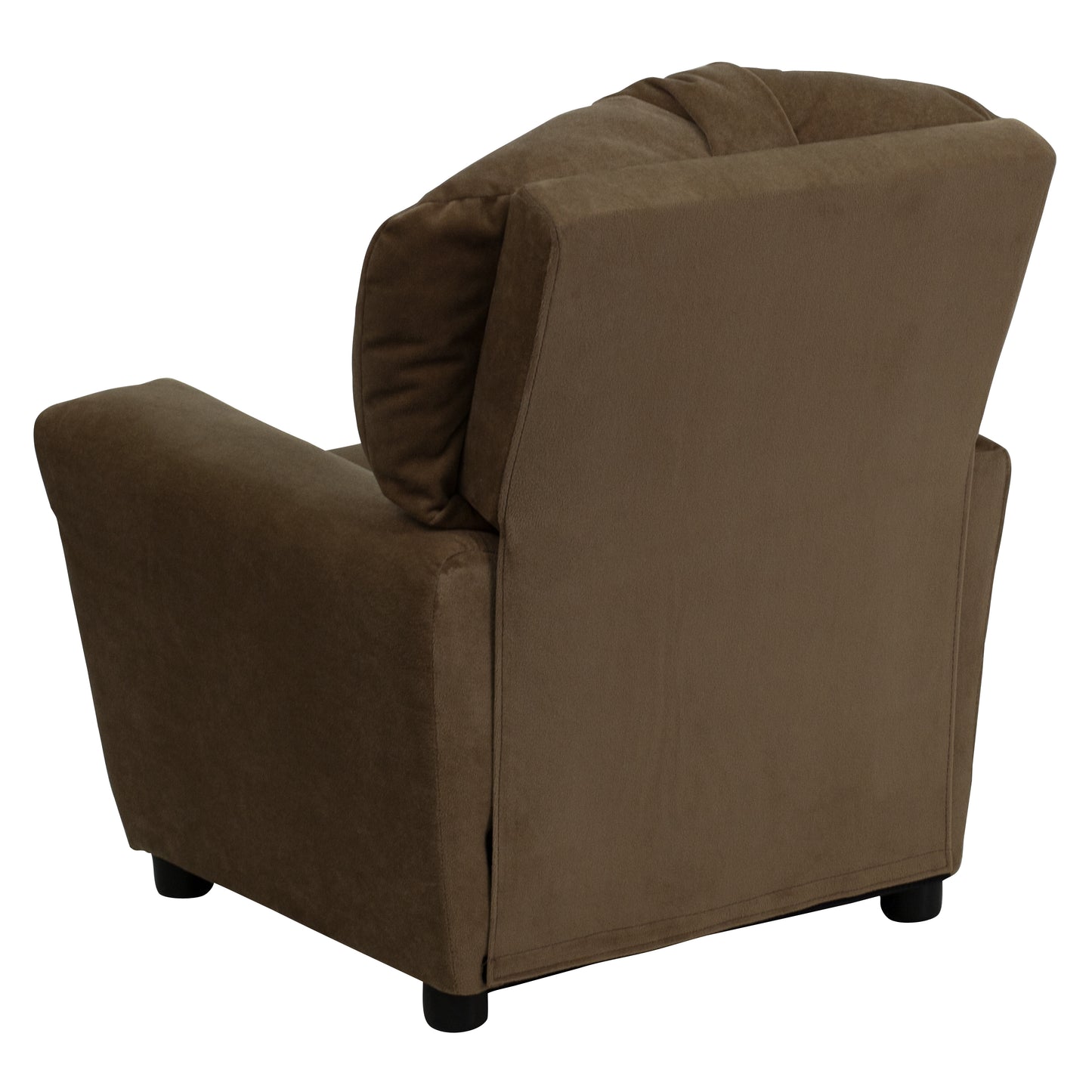 Chandler Contemporary Brown Microfiber Kids Recliner with Cup Holder Brown Microfiber