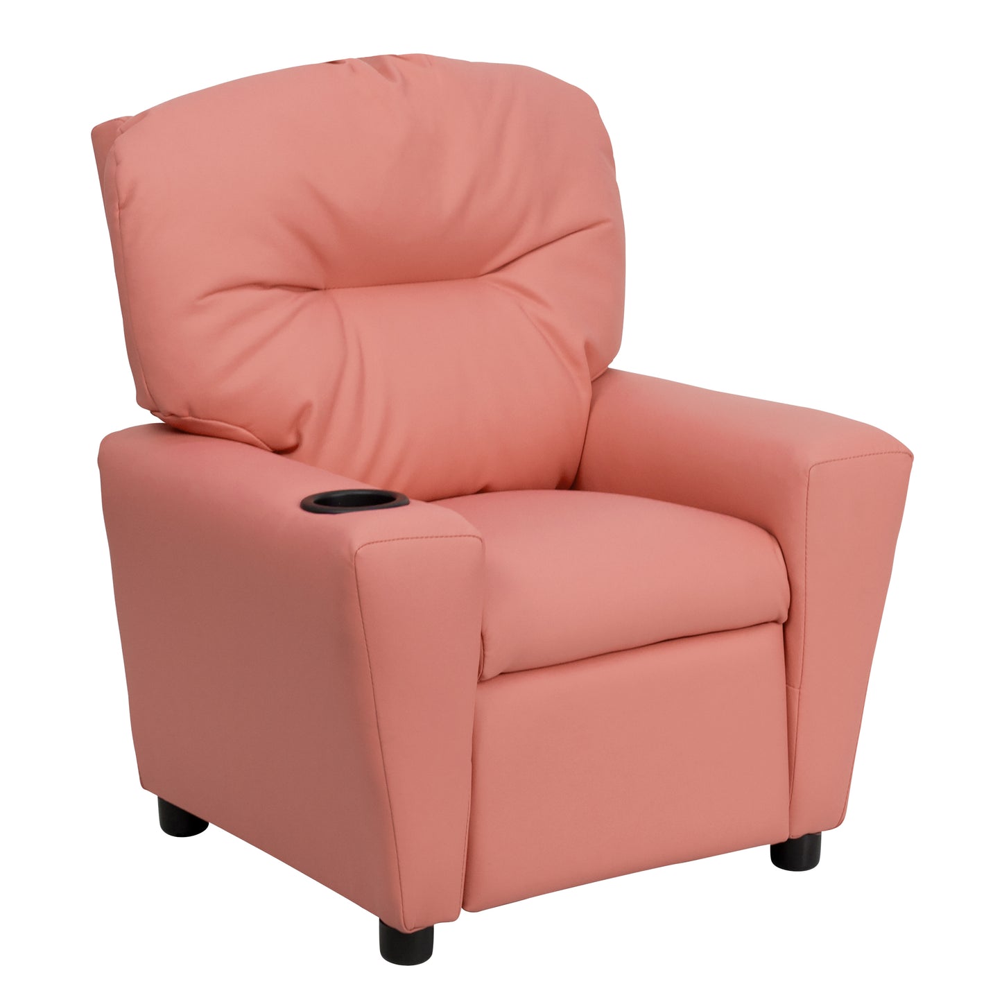 Chandler Contemporary Pink Vinyl Kids Recliner with Cup Holder Pink Vinyl BT-7950-KID-PINK-GG