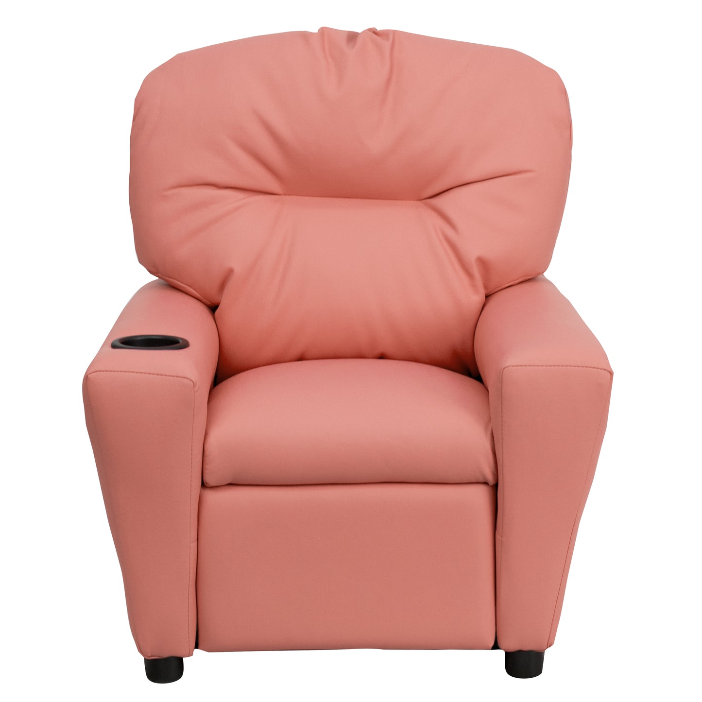 Chandler Contemporary Pink Vinyl Kids Recliner with Cup Holder Pink Vinyl BT-7950-KID-PINK-GG