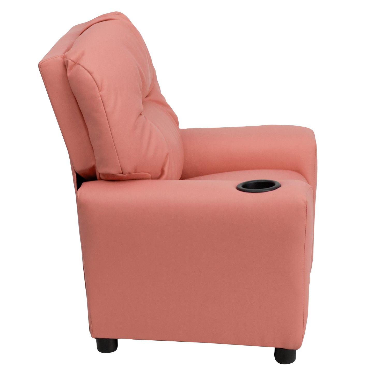 Chandler Contemporary Pink Vinyl Kids Recliner with Cup Holder Pink Vinyl BT-7950-KID-PINK-GG