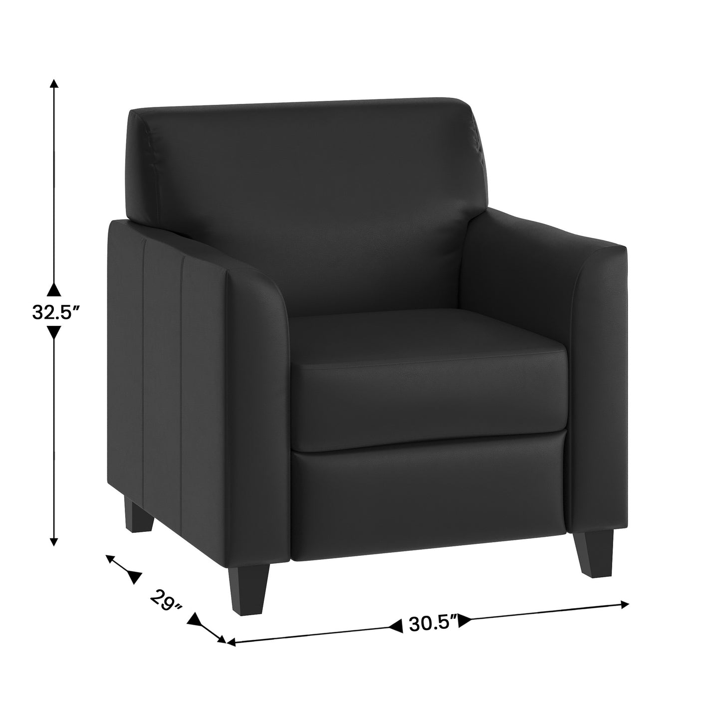 HERCULES Diplomat Series Black LeatherSoft Chair Black