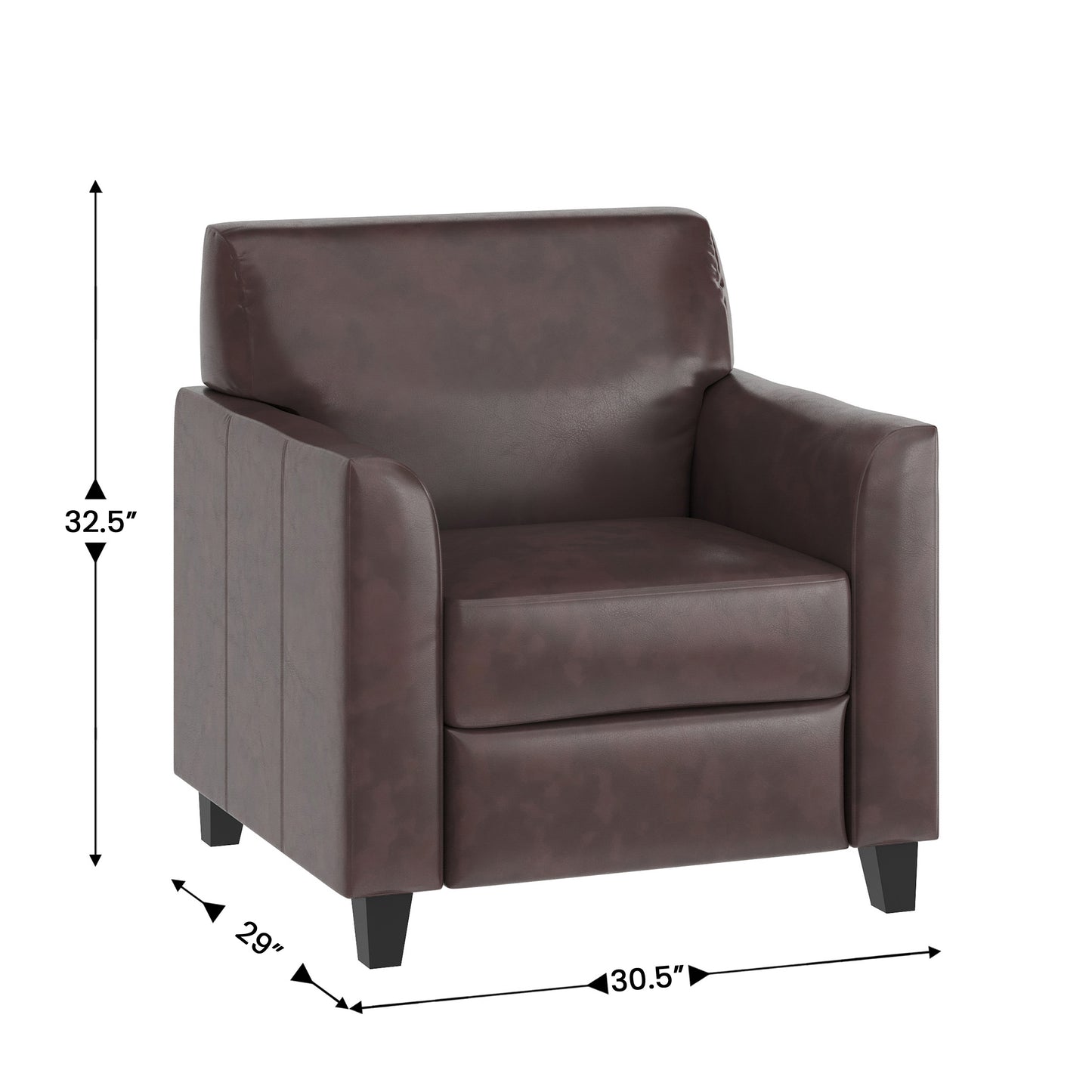 HERCULES Diplomat Series Brown LeatherSoft Chair Brown BT-827-1-BN-GG