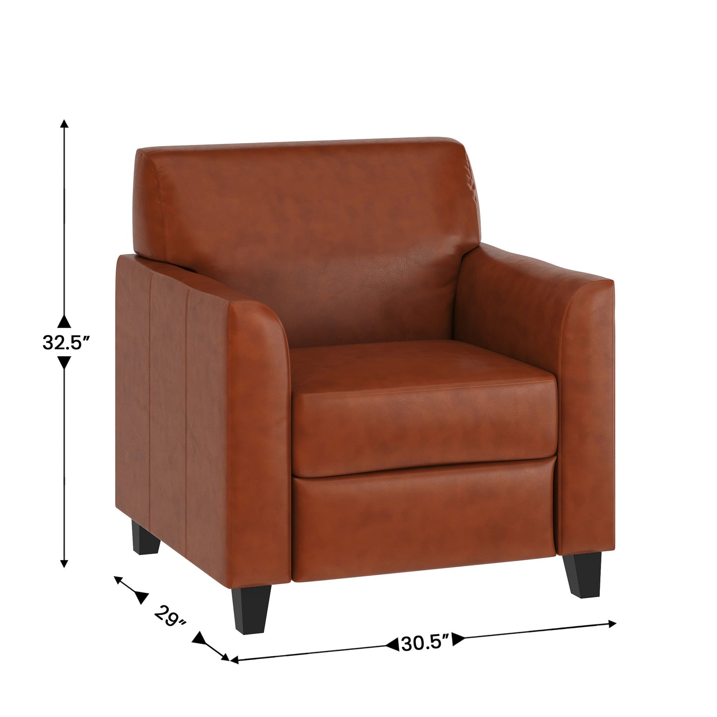 HERCULES Diplomat Series Cognac LeatherSoft Chair Cognac