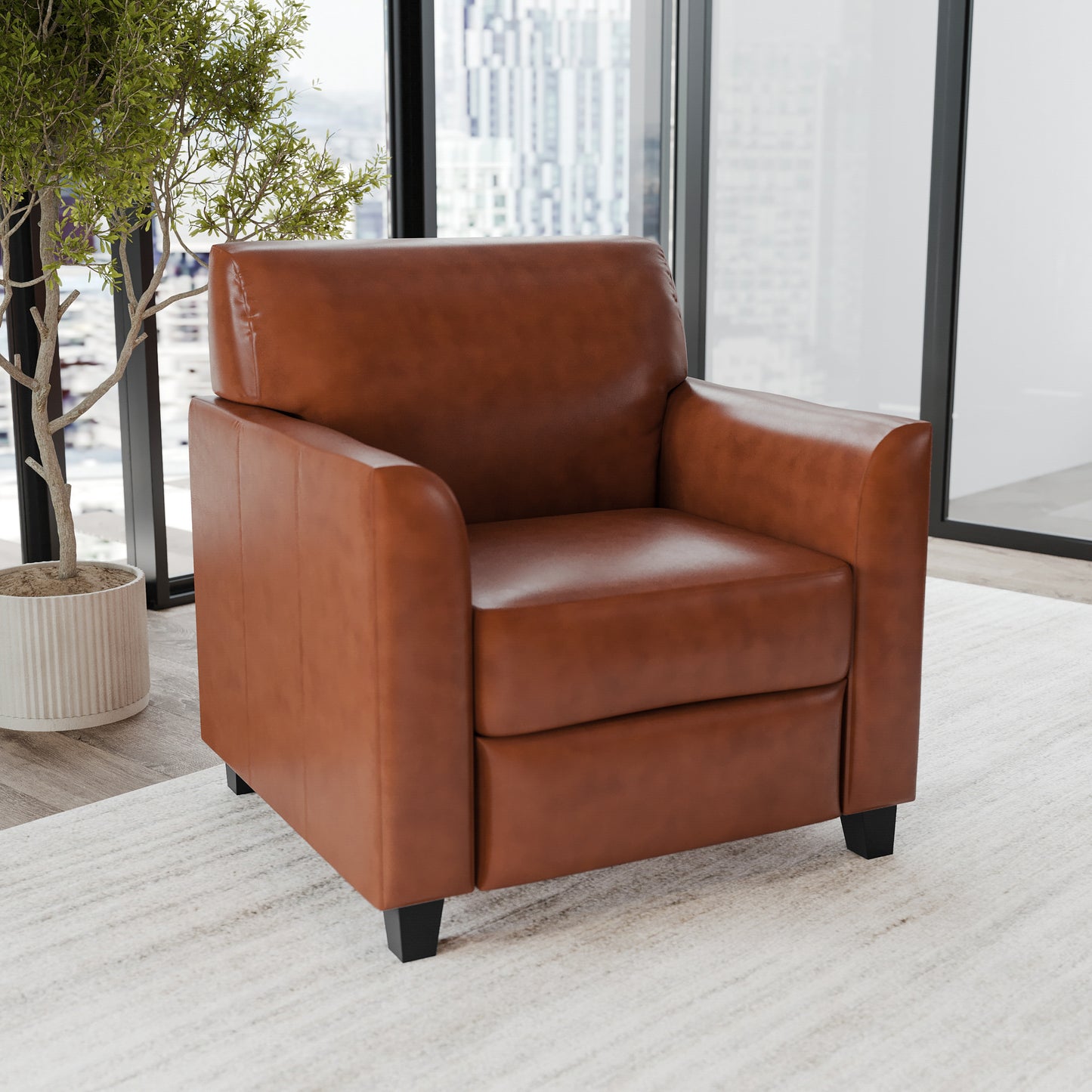 HERCULES Diplomat Series Cognac LeatherSoft Chair Cognac