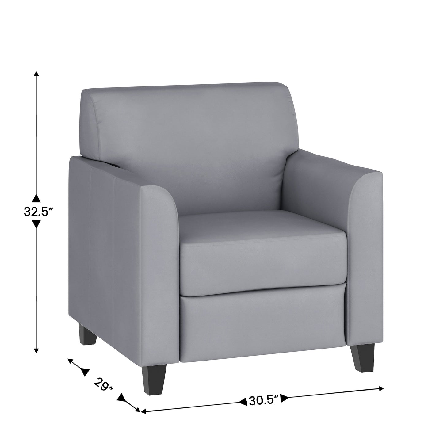 HERCULES Diplomat Series Gray LeatherSoft Chair Gray