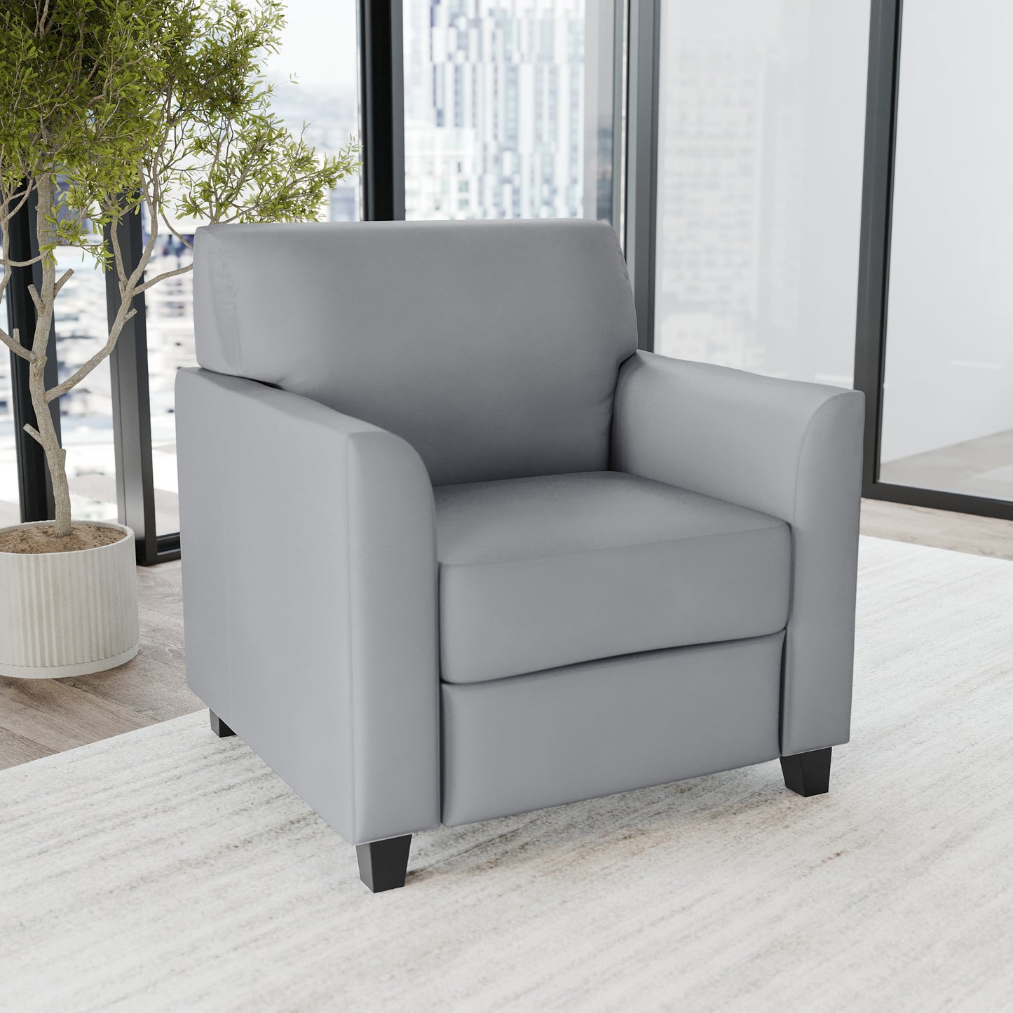 HERCULES Diplomat Series Gray LeatherSoft Chair Gray