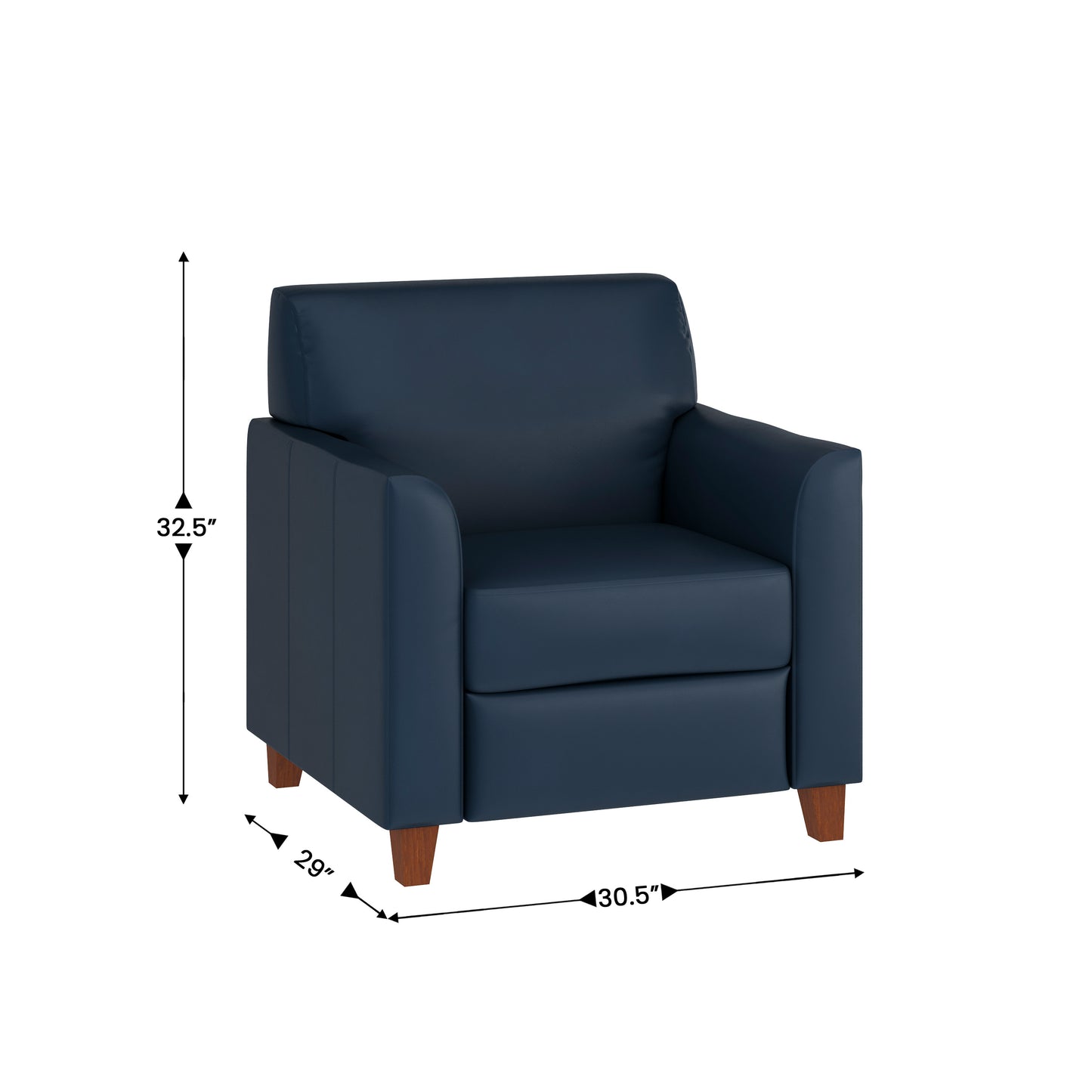 HERCULES Diplomat Series Navy LeatherSoft Chair Navy BT-827-1-NVY-GG