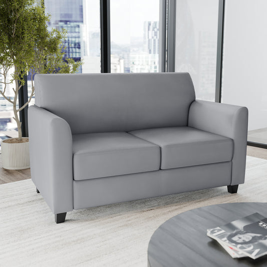 HERCULES Diplomat Series Gray LeatherSoft Loveseat Gray