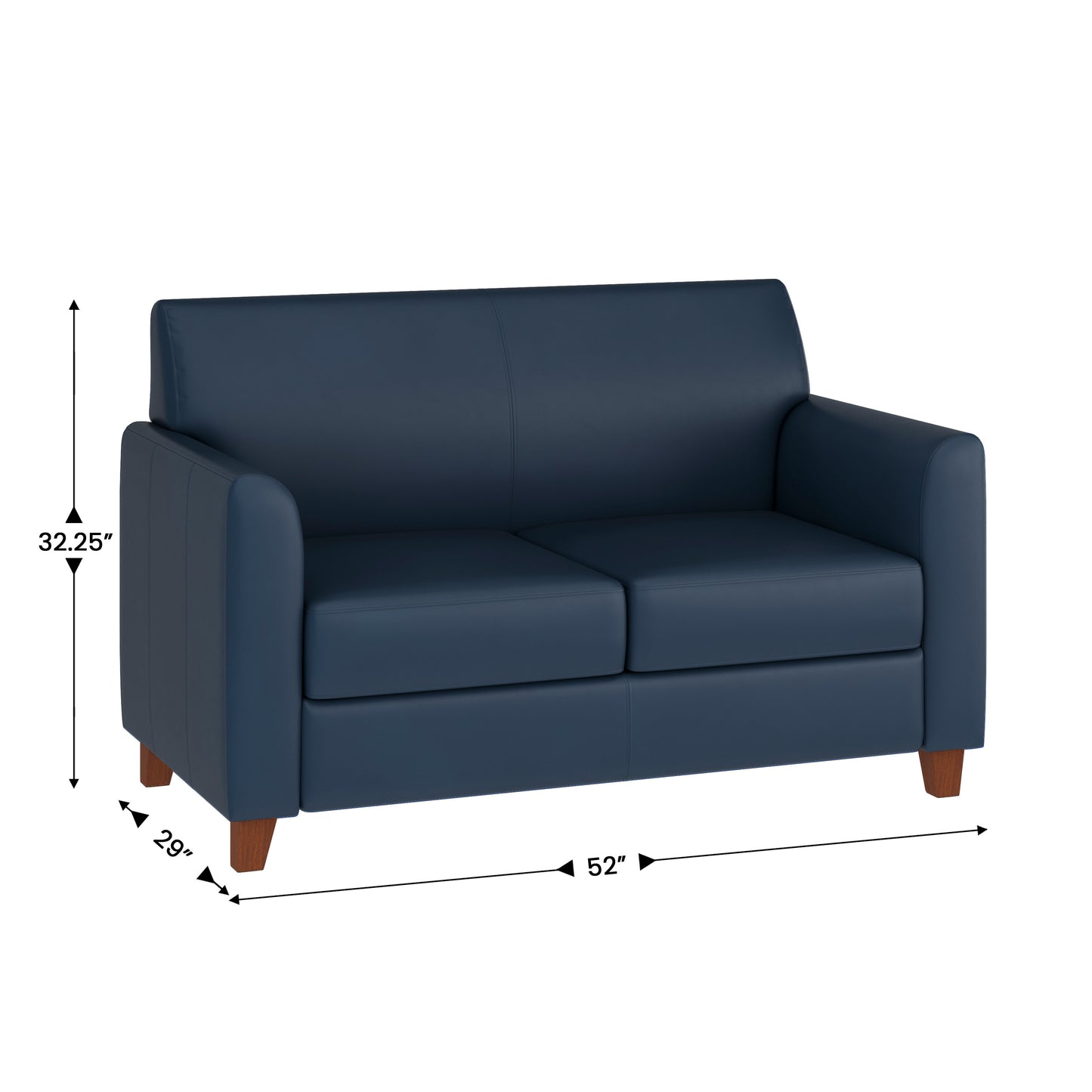 HERCULES Diplomat Series Navy LeatherSoft Loveseat Navy