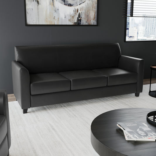 HERCULES Diplomat Series Black LeatherSoft Sofa Black