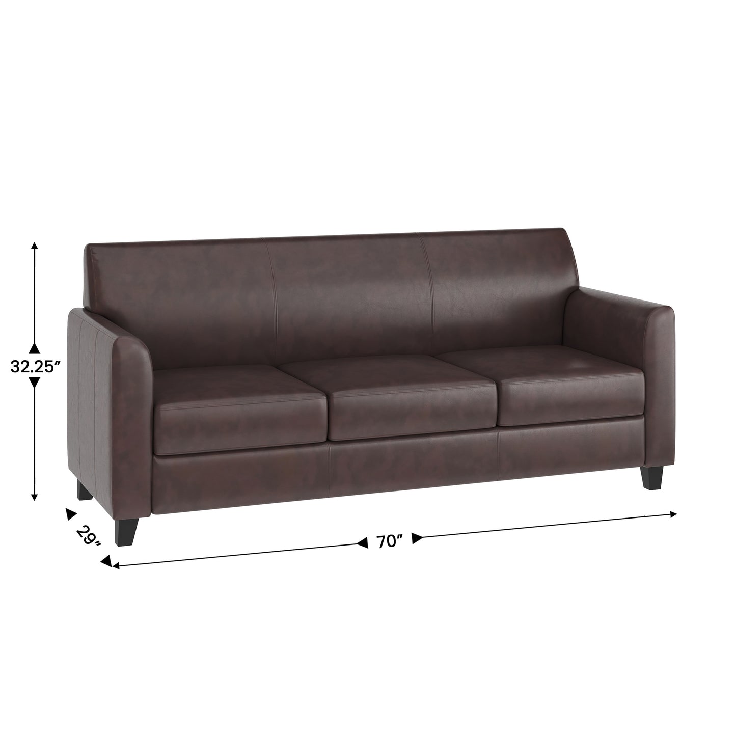 HERCULES Diplomat Series Brown LeatherSoft Sofa Brown