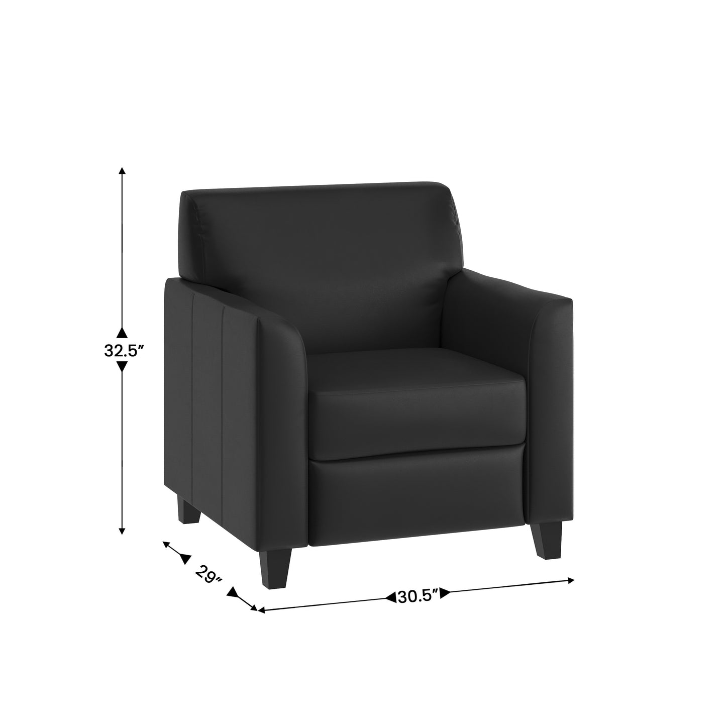 HERCULES Diplomat Series Reception Set in Black LeatherSoft Black
