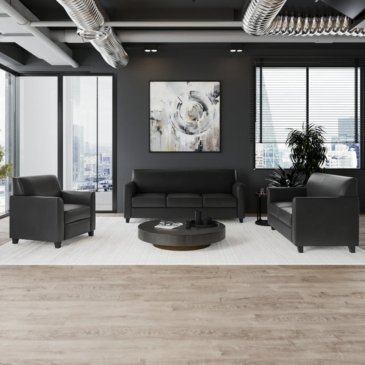 HERCULES Diplomat Series Reception Set in Black LeatherSoft Black