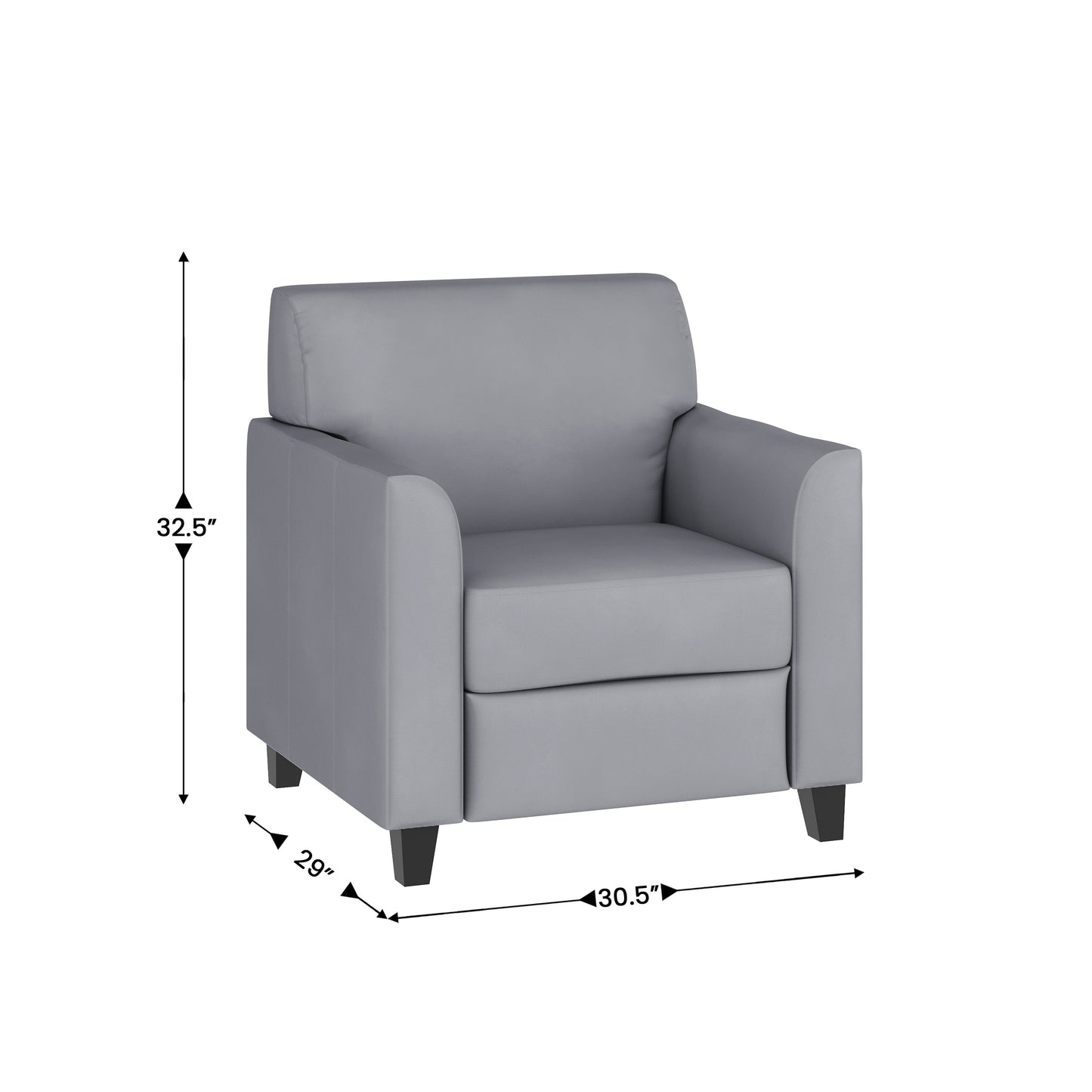 HERCULES Diplomat Series Reception Set in Gray LeatherSoft Gray